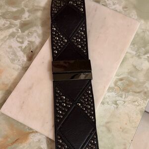 Black Studded Leather Belt